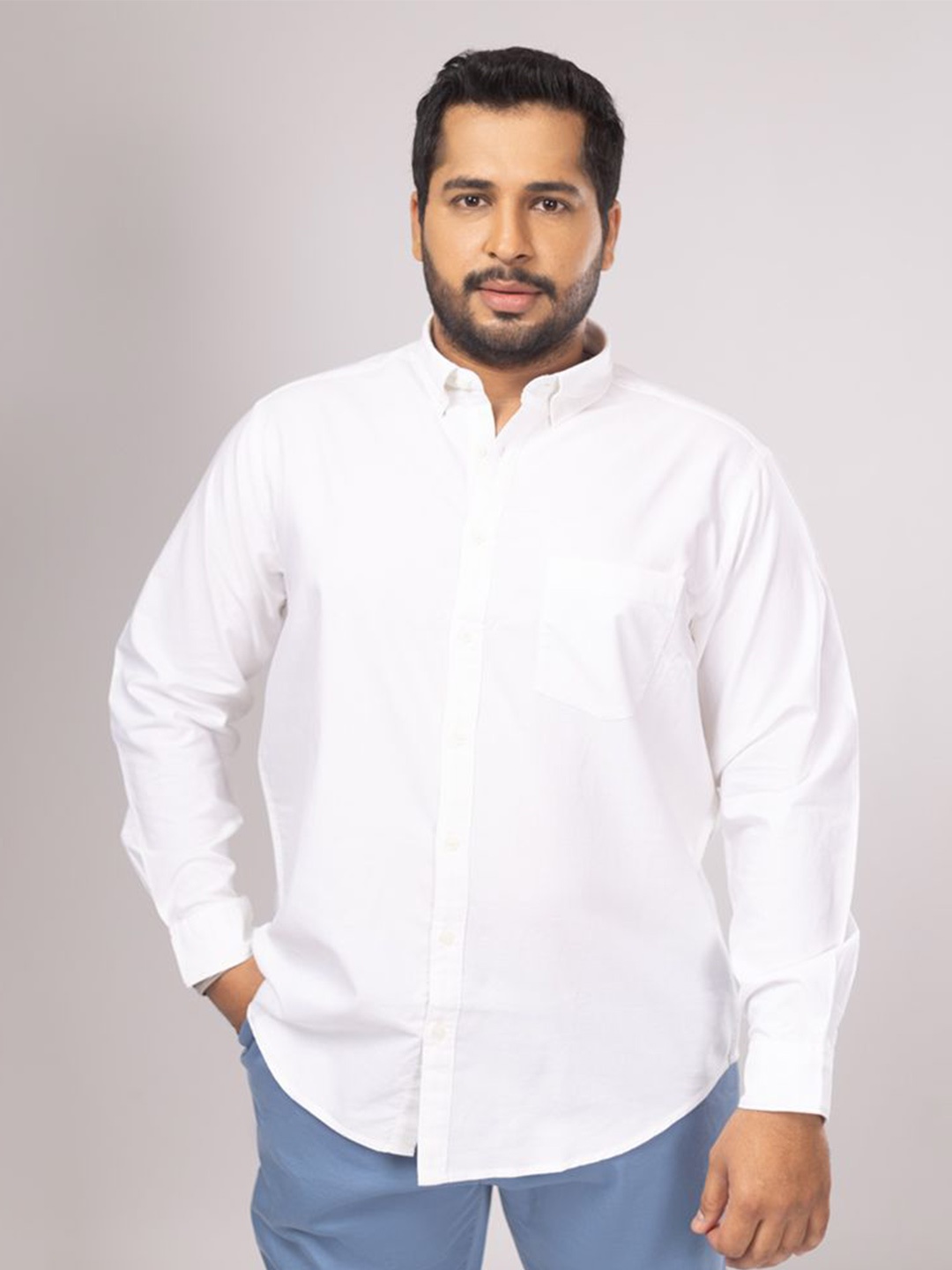

Sizeupp Men Comfort Opaque Casual Shirt, White
