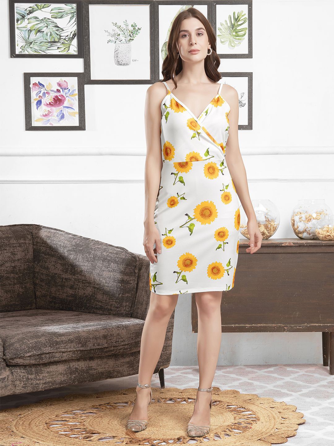 

Moda Rapido Floral Print Sheath Dress, White