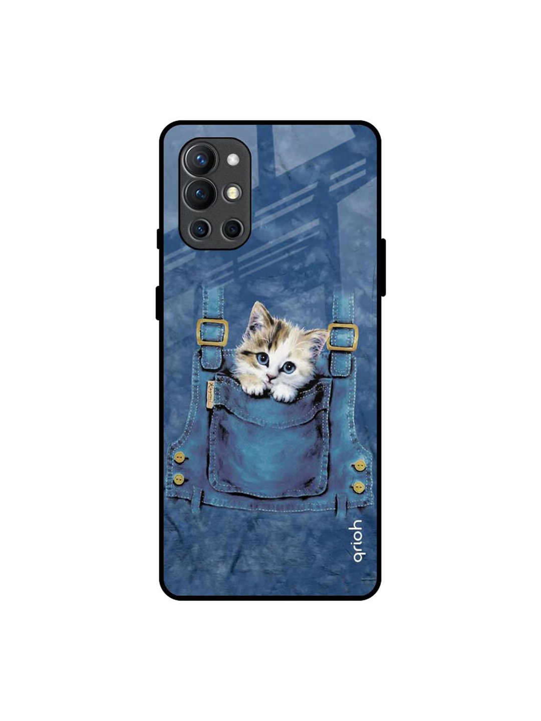 

QRIOH Quirky Printed OnePlus 9R Back Case Mobile Accessories, Blue
