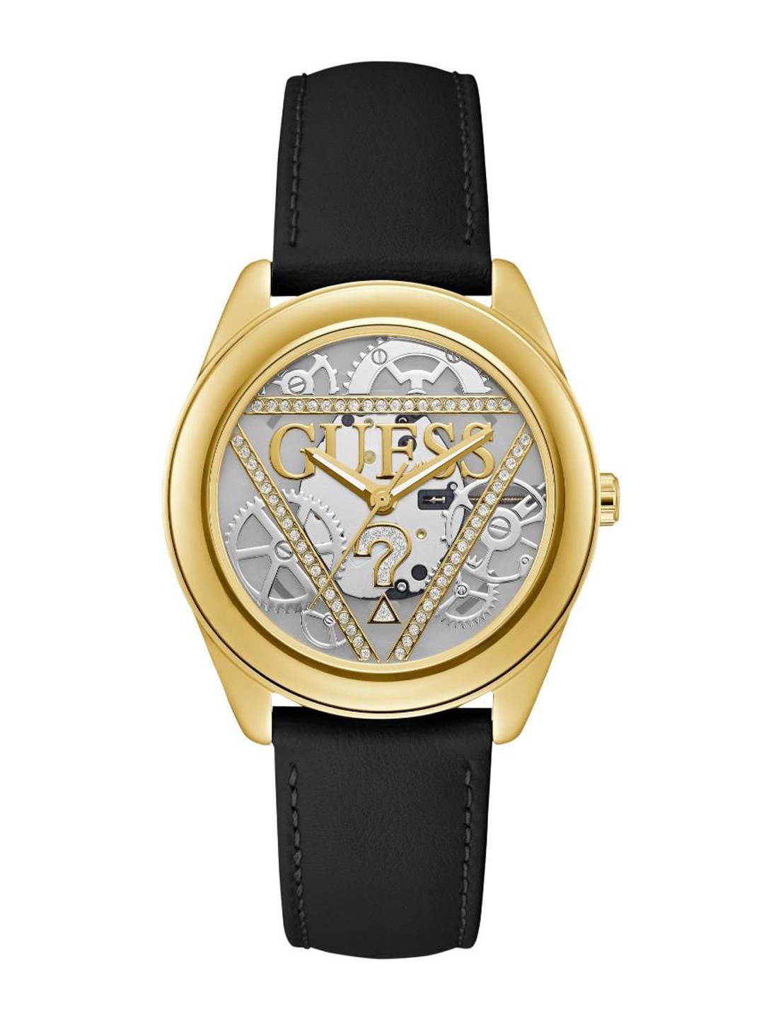 

GUESS Women Brass Dial & Leather Straps Analogue Watch U1439L1M, Gold