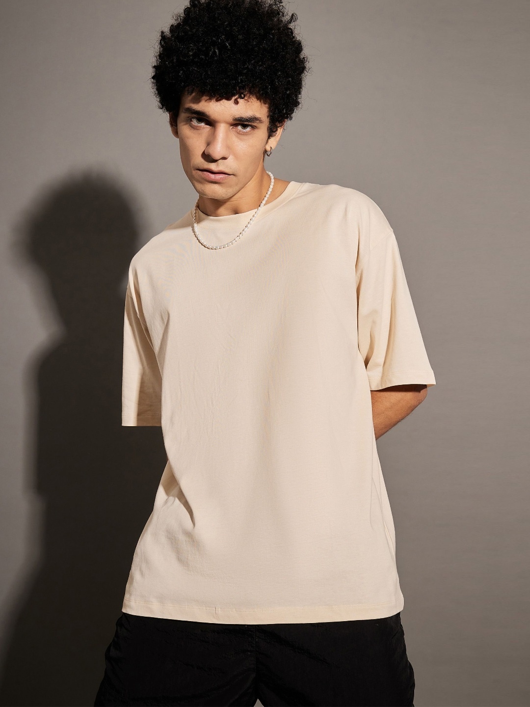 

MASCLN SASSAFRAS Unisex Printed T-shirt, Beige