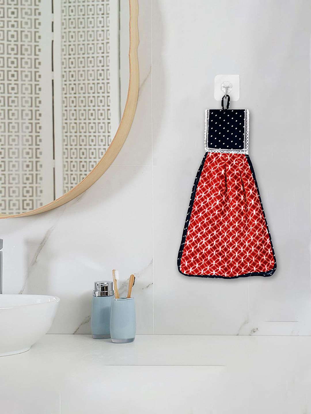 

Kuber Industries Red Hand Towels With Ties