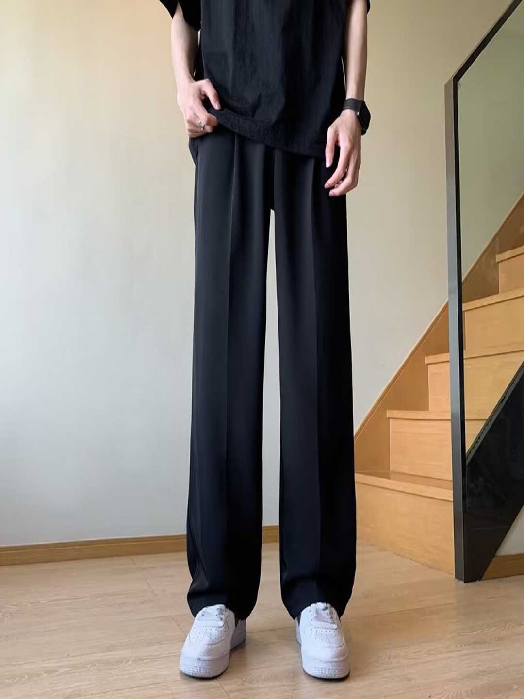 

StyleCast Men Pleated Trousers, Black