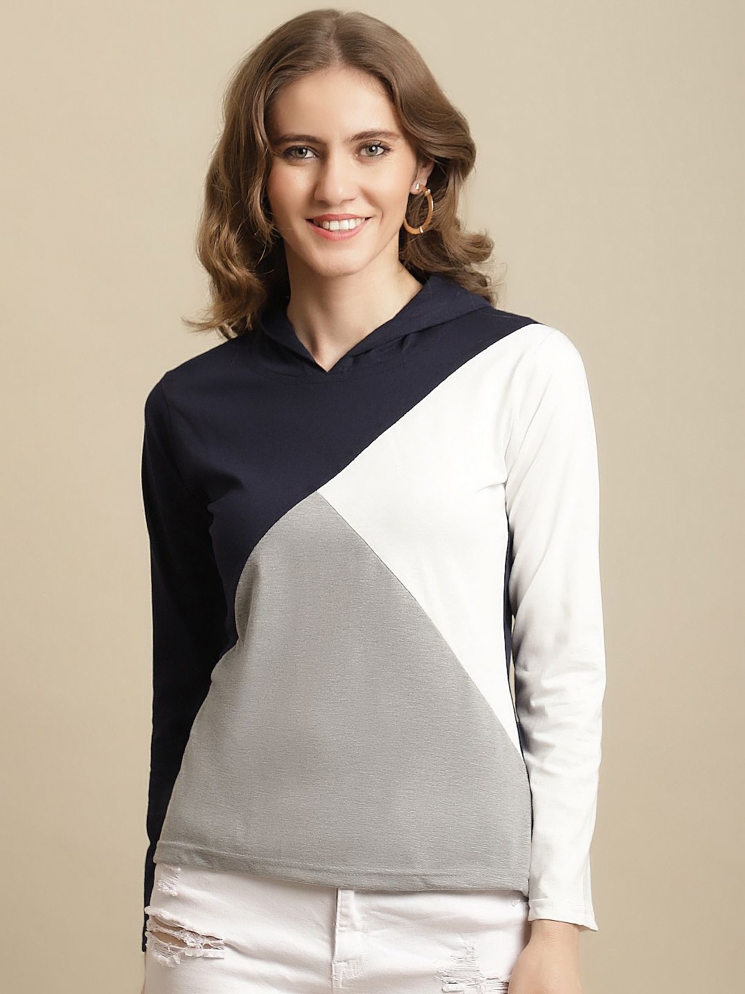 

Tromko Women Colourblocked T-shirt, White