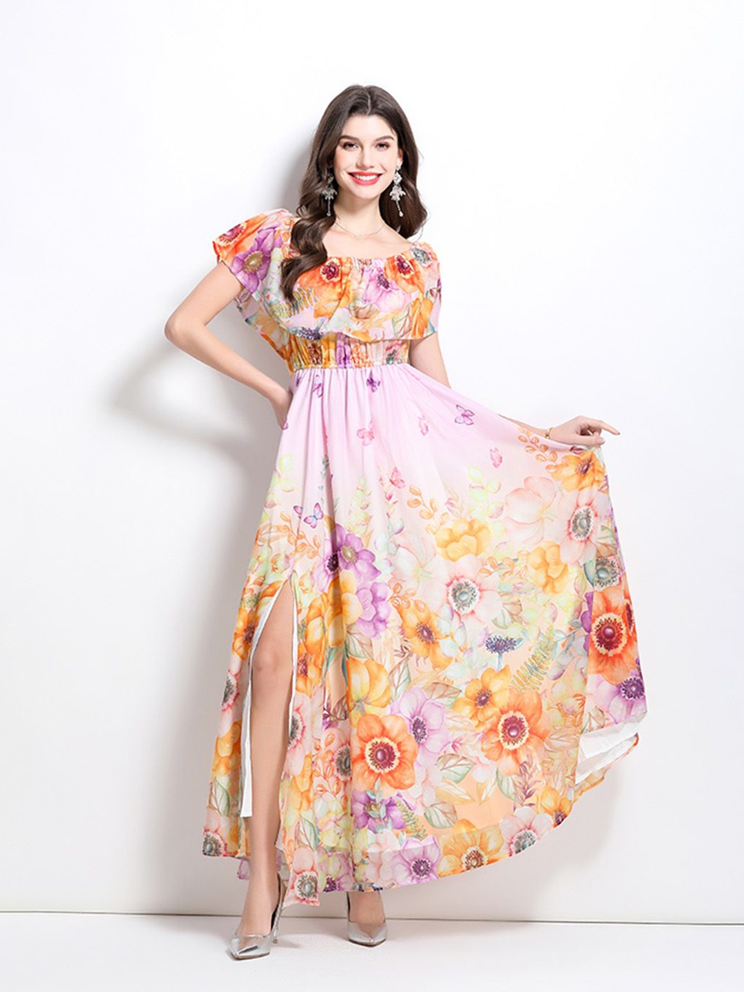 

JC Collection Floral Print Maxi Dress, Purple