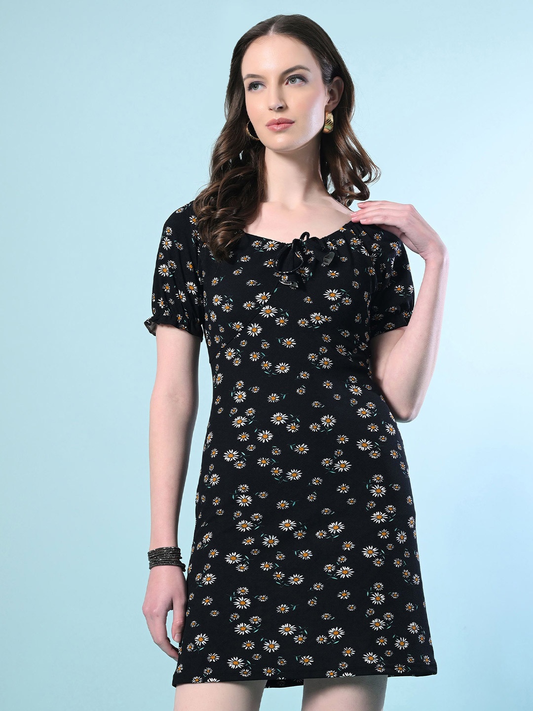 

IUGA Floral Bodycon Mini Dress, Black