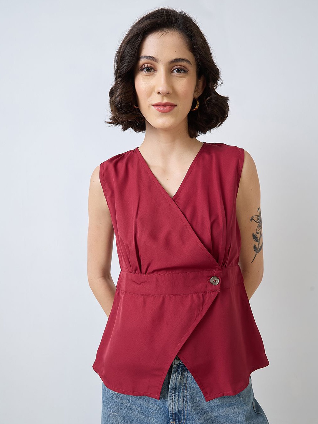 

SZN Wrap Top, Red