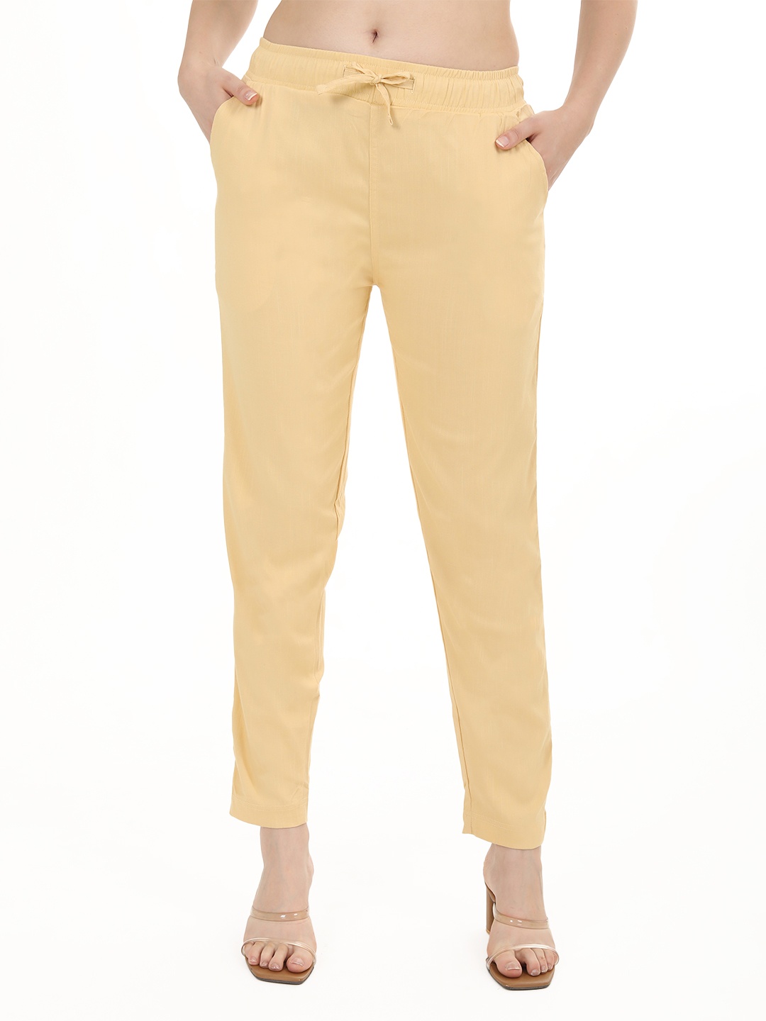 

Fly Birds Women Tailored Trousers, Beige