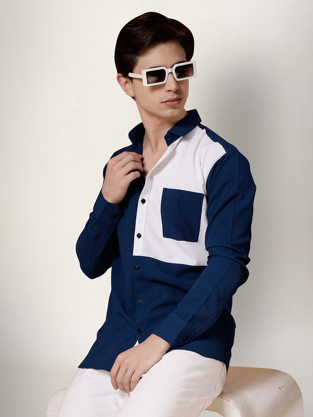 

SZN Men Original Opaque Casual Shirt, Blue
