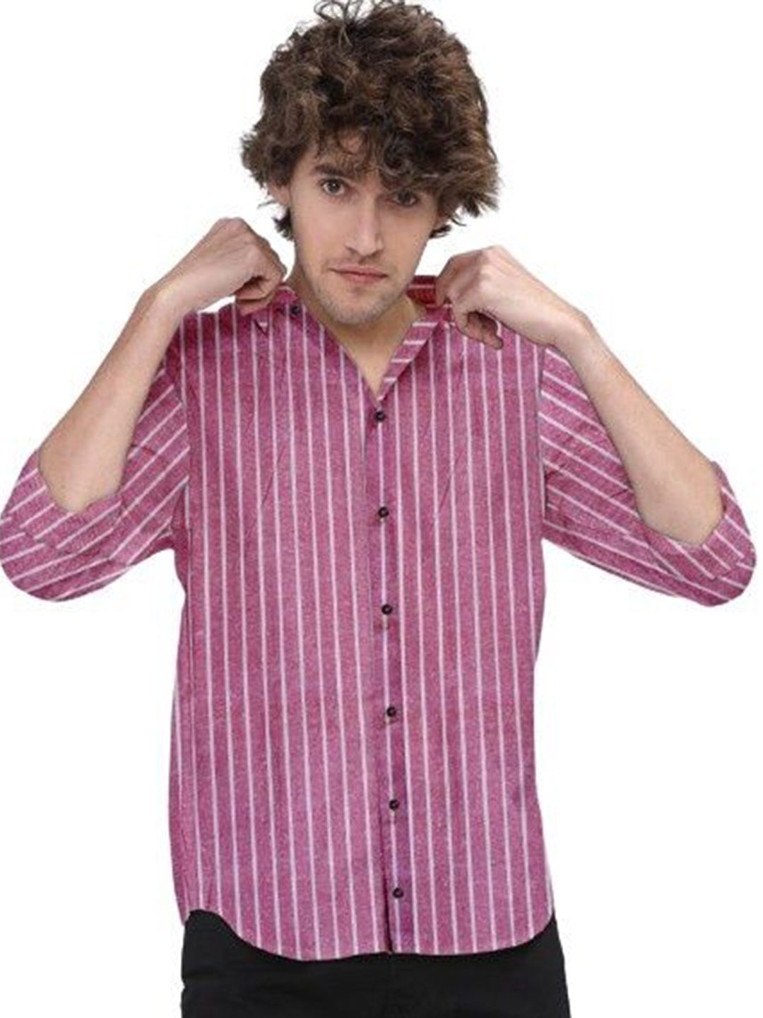 

ISUEL FAB Men Opaque Printed Casual Shirt, Pink