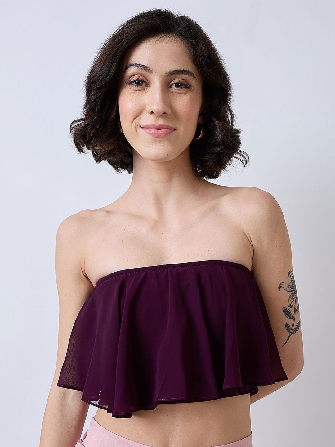 

SZN Off-Shoulder Tube Crop Top, Magenta