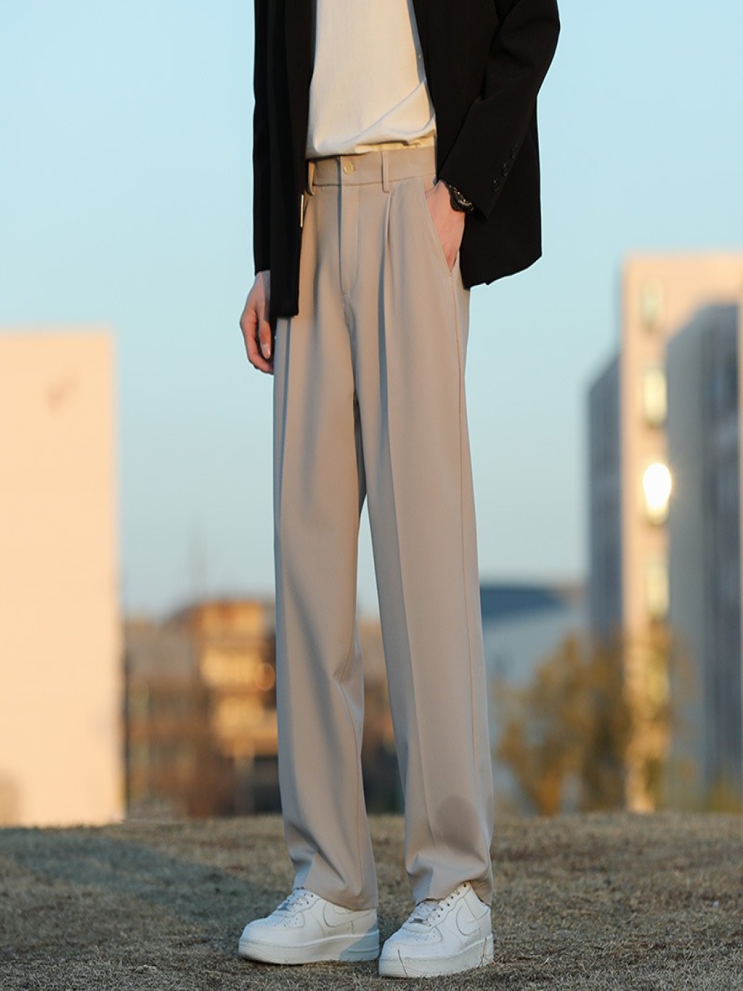 

StyleCast Men Pleated Trousers, Grey