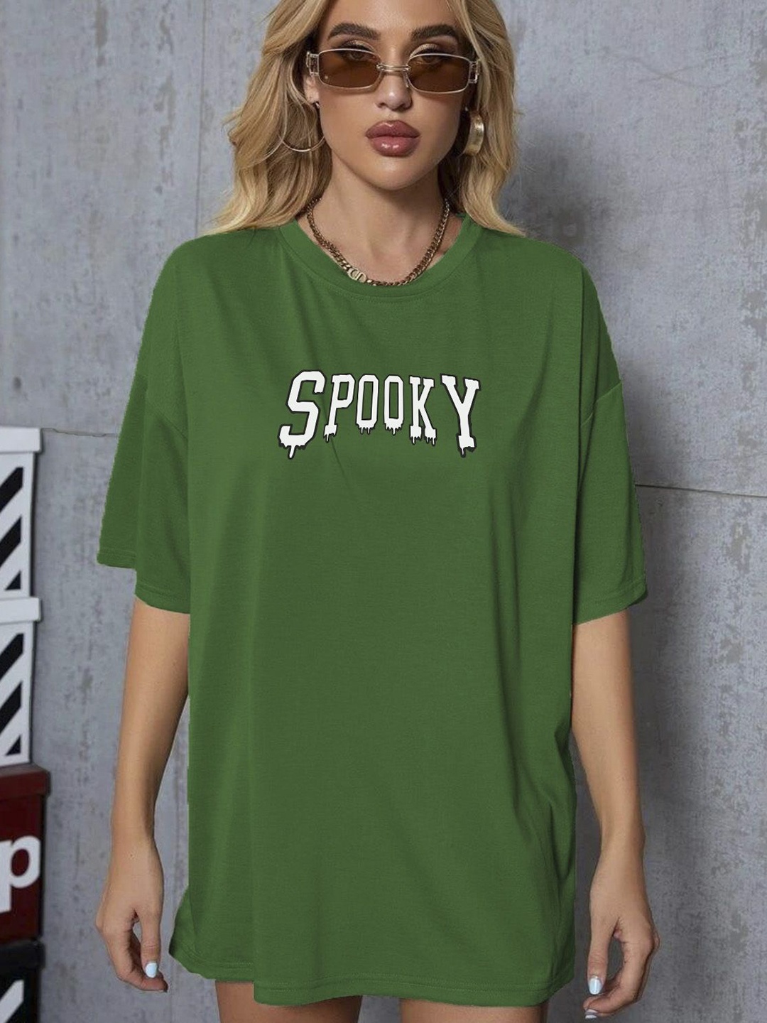 

SZN Women Printed Applique T-shirt, Green