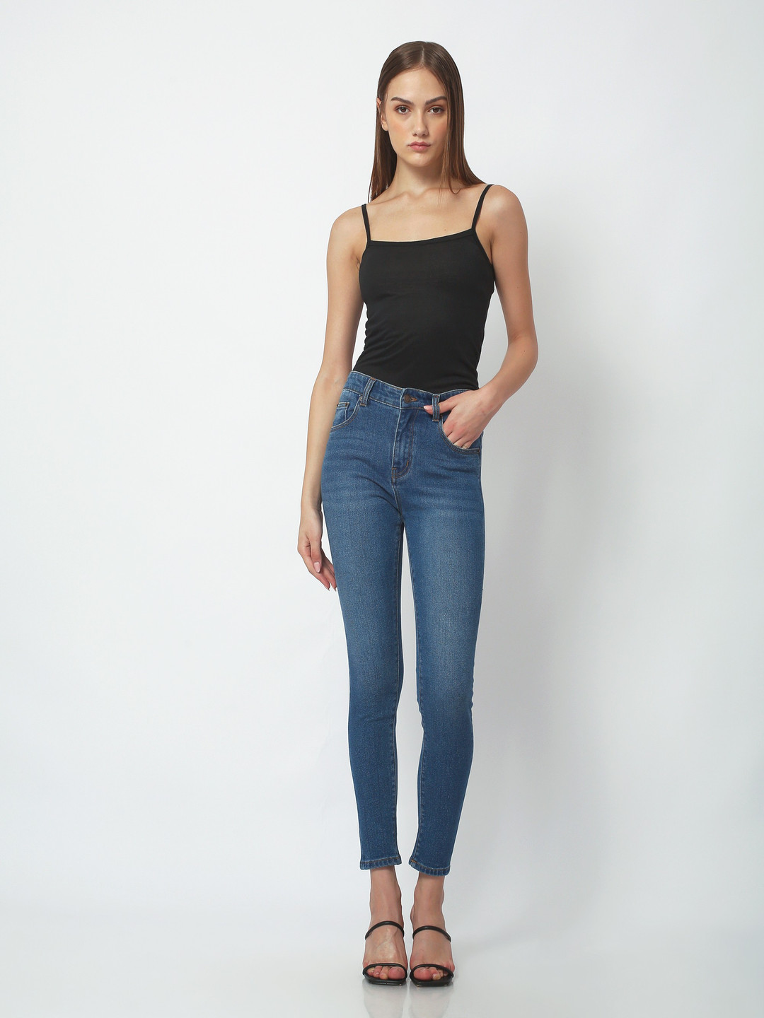 

Noggah Women Skinny Fit Light Fade Stretchable Jeans, Blue