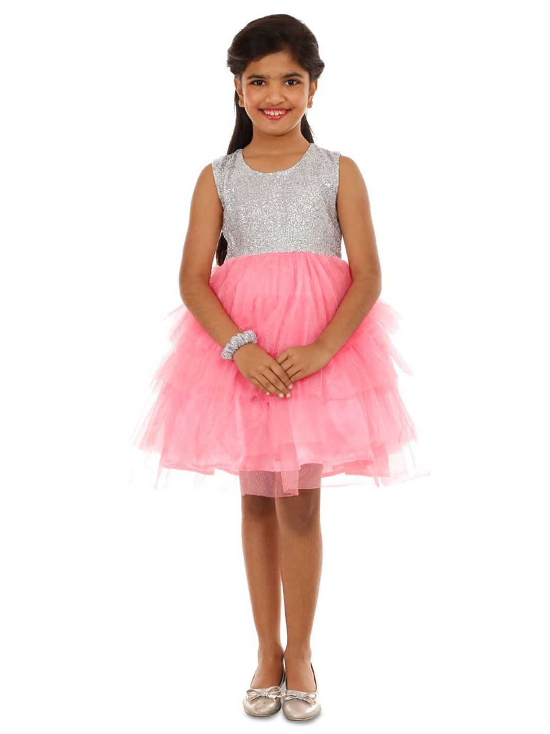 

Wow Princess Net A-Line Dress, Pink