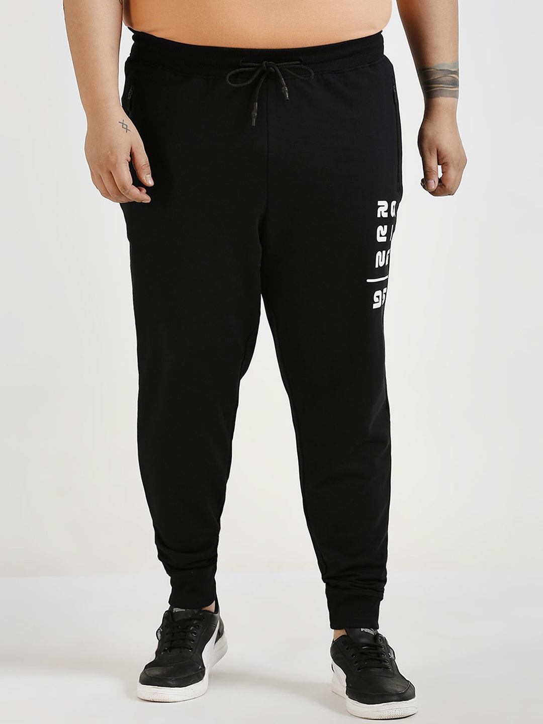 

Sizeupp Men Plus Size Cotton Joggers, Black