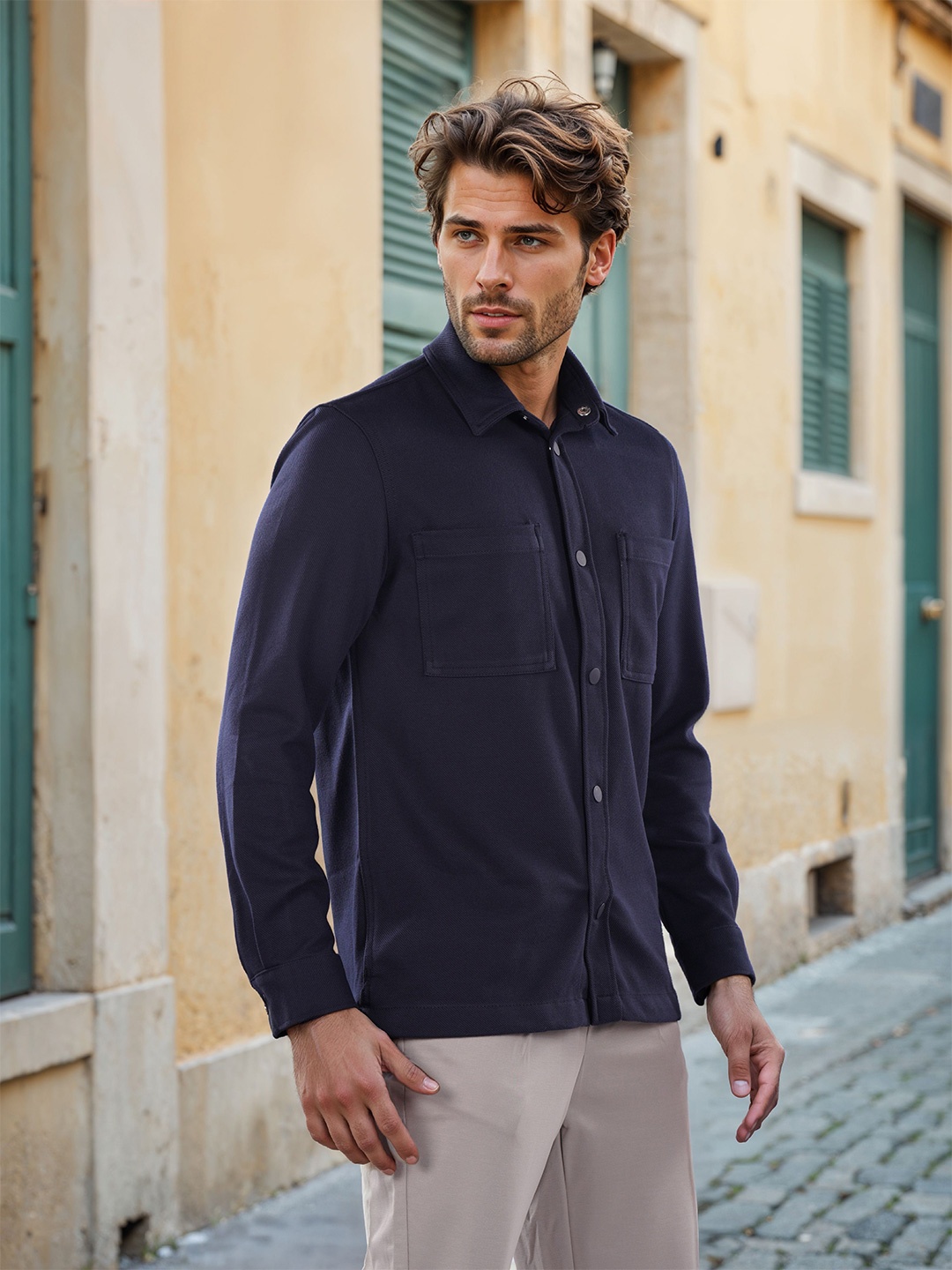 

Celio Men Classic Opaque Casual Shirt, Navy blue
