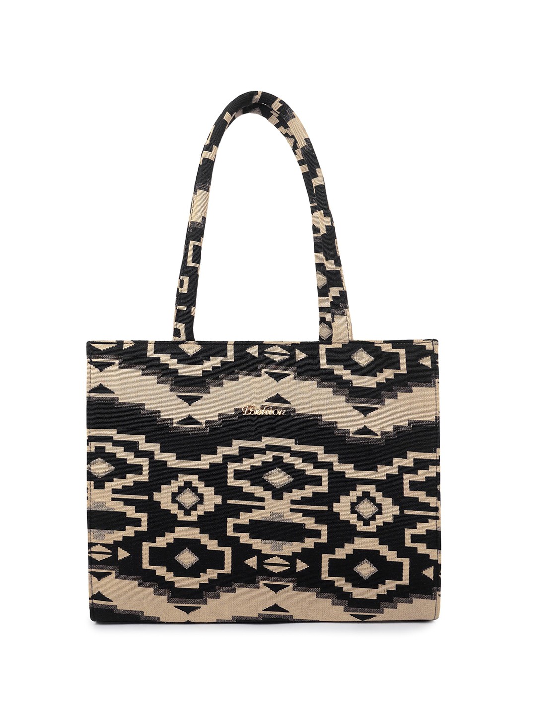 

LADY QUINTON Embellished PU Oversized Shopper Shoulder Bag, Black