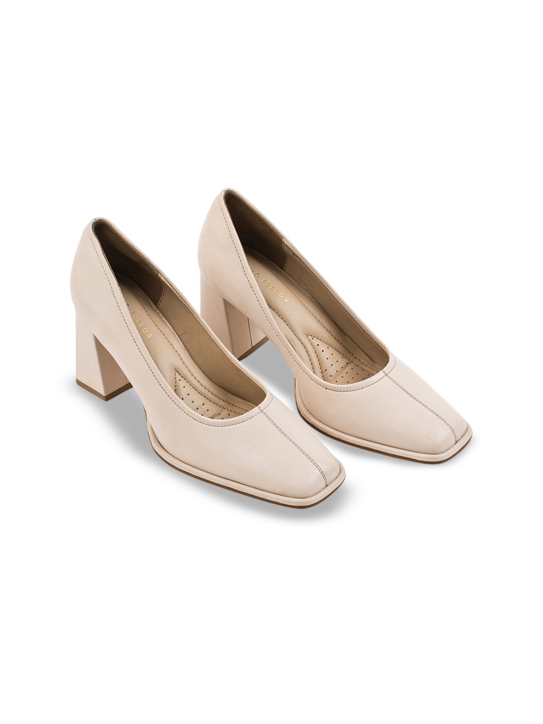 

Lino Perros Block Pumps, Beige