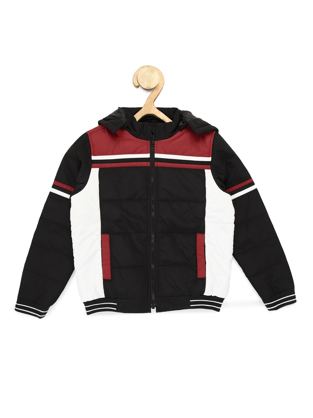 

Allen Solly Junior Boys Colourblocked Open Front Jacket, Black