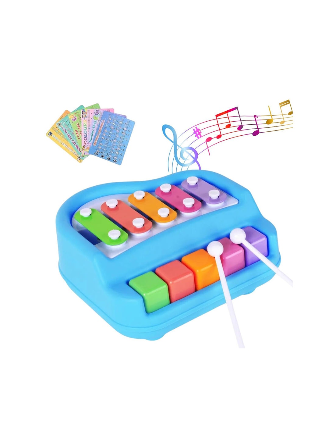 

ADKD 5 Tone Xylophone Learning Musical Toys, Blue