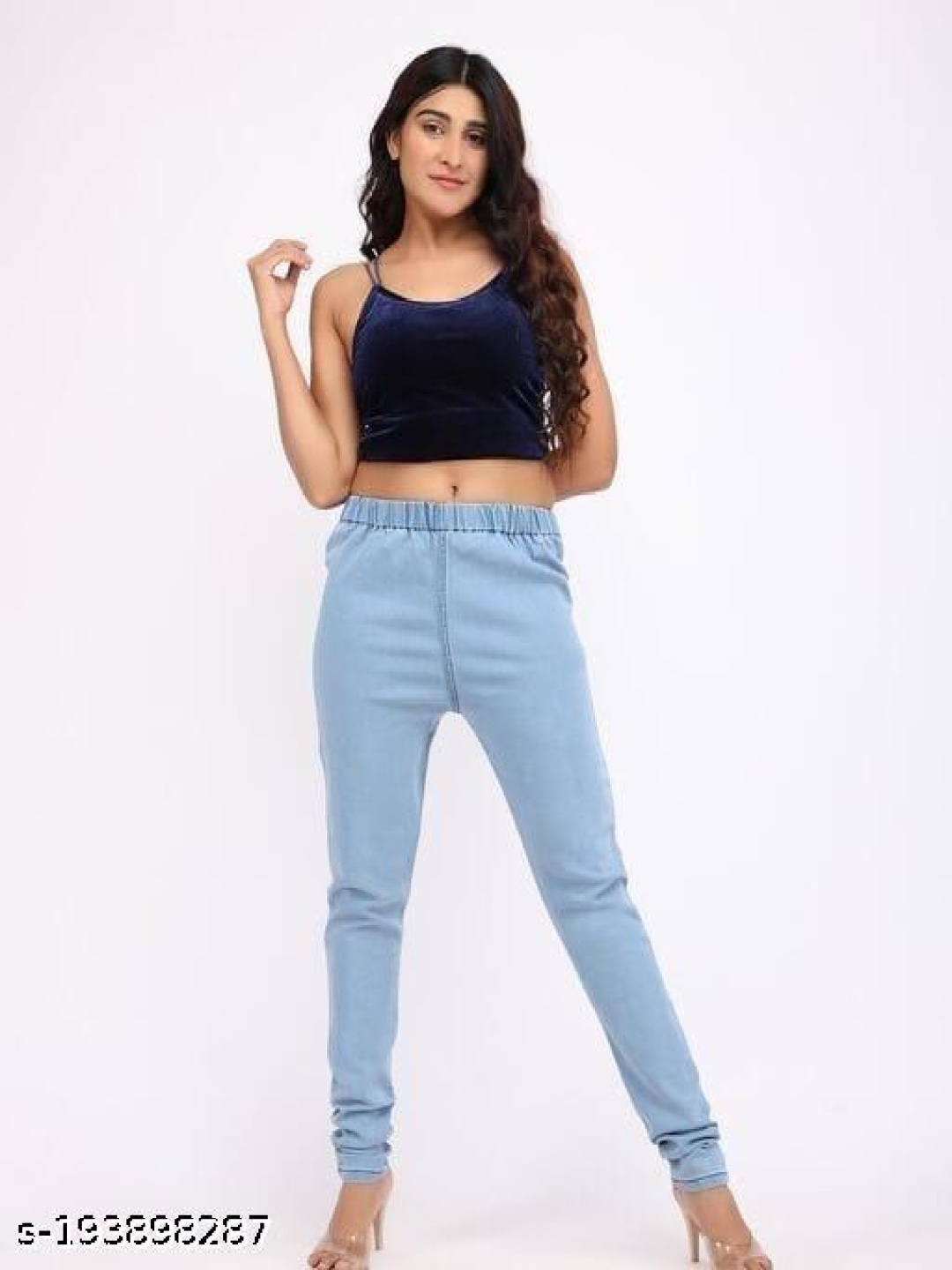 

OUTER WEAR AYAM EXPORTS Women Slim Fit Low-Rise Slash Knee Jeans, Metallic