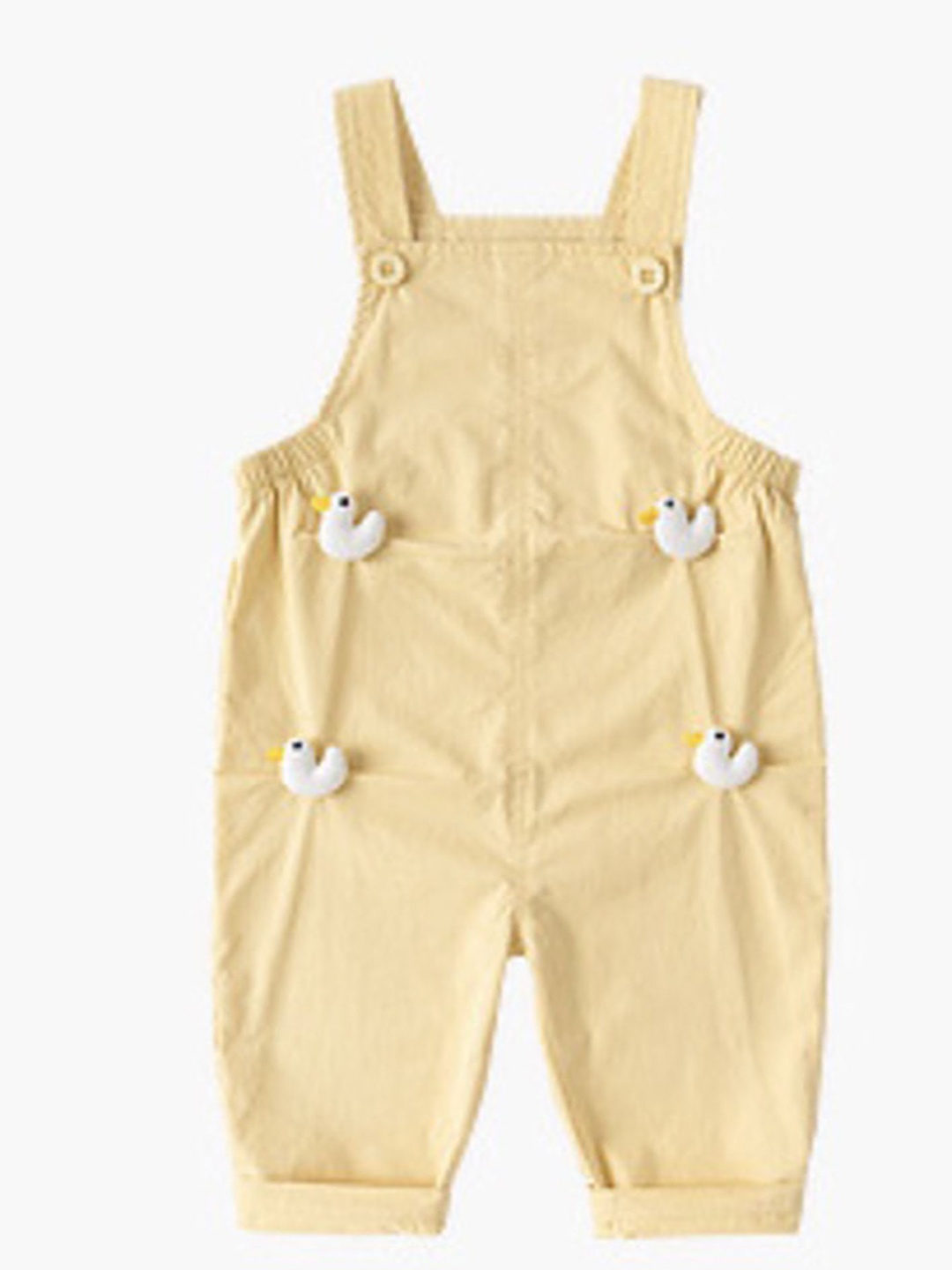 

LULU & SKY Girls Cotton Dungaree, Yellow