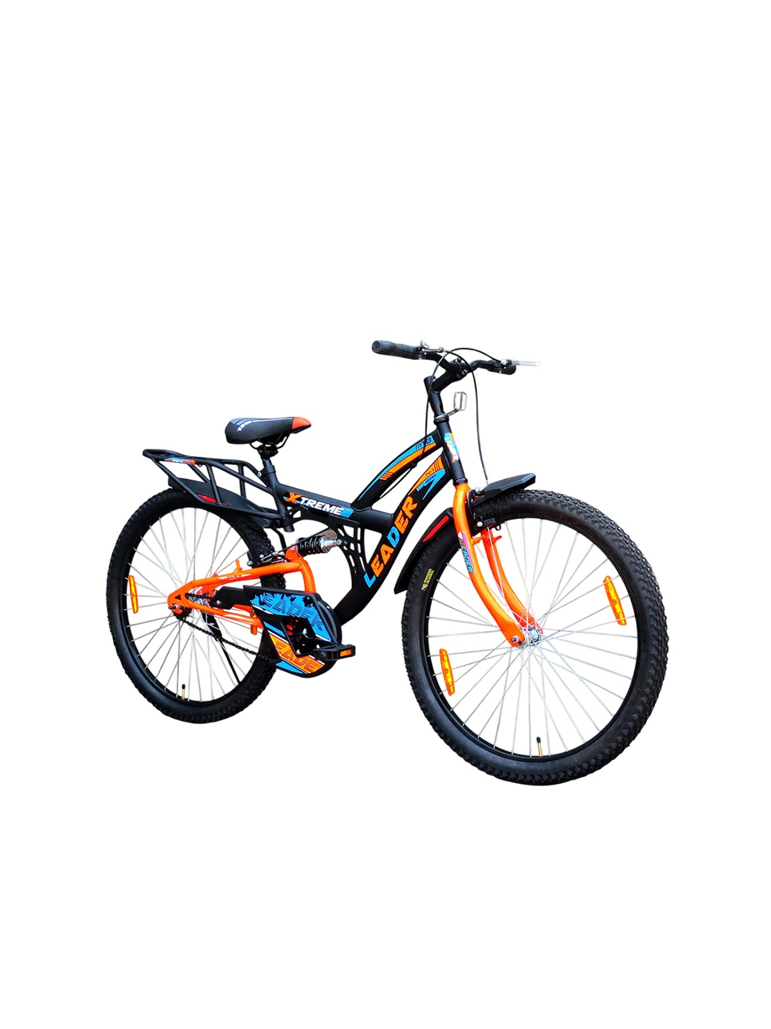 

LEADER Xtreme MTB 26T IBC Mountain Bicycle Single Speed With Rear Suspension, Black