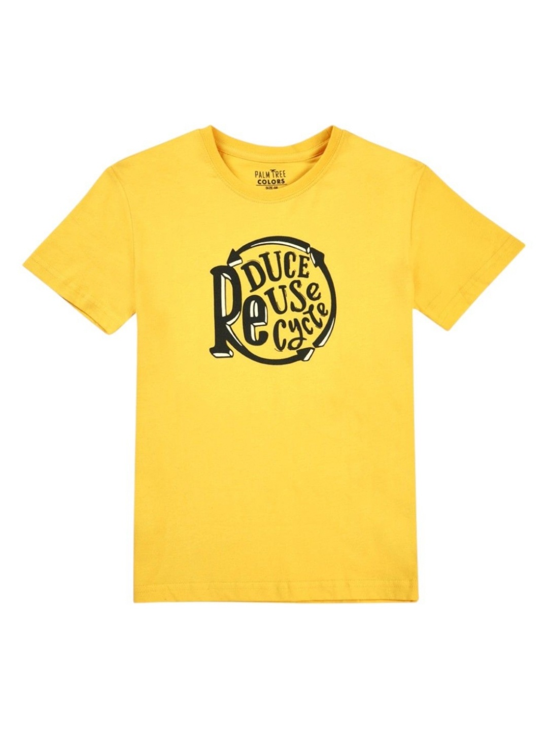 

Palm Tree Boys Typography Printed Applique T-shirt, Yellow