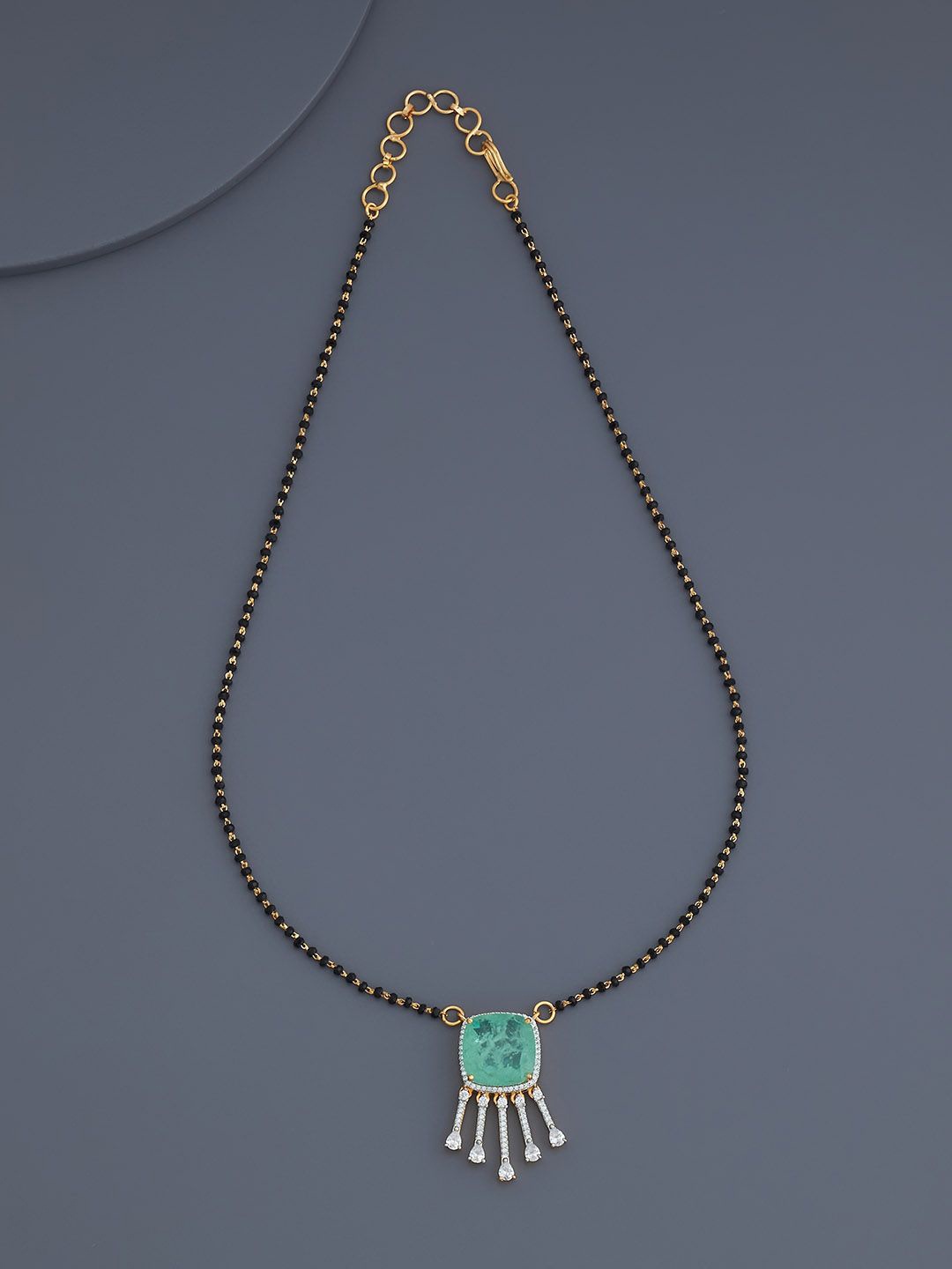 

Kushal's Fashion Jewellery Artificial Stones and Beads Mangalsutra, Gold