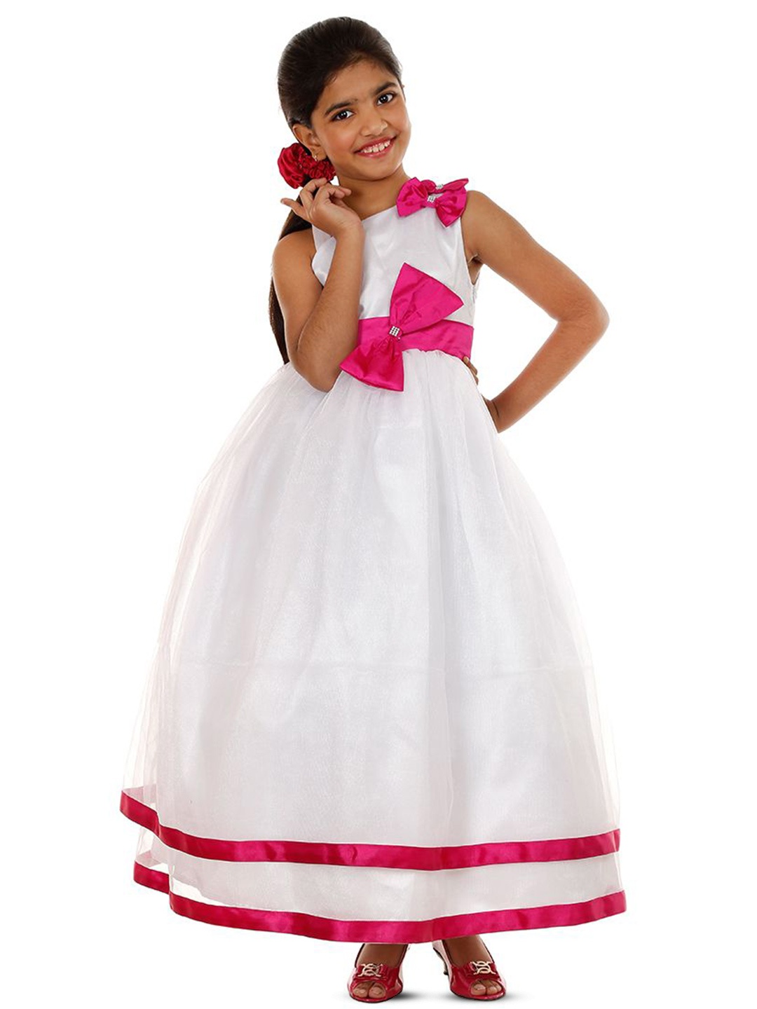 

Wow Princess Net A-Line Maxi Dress, White