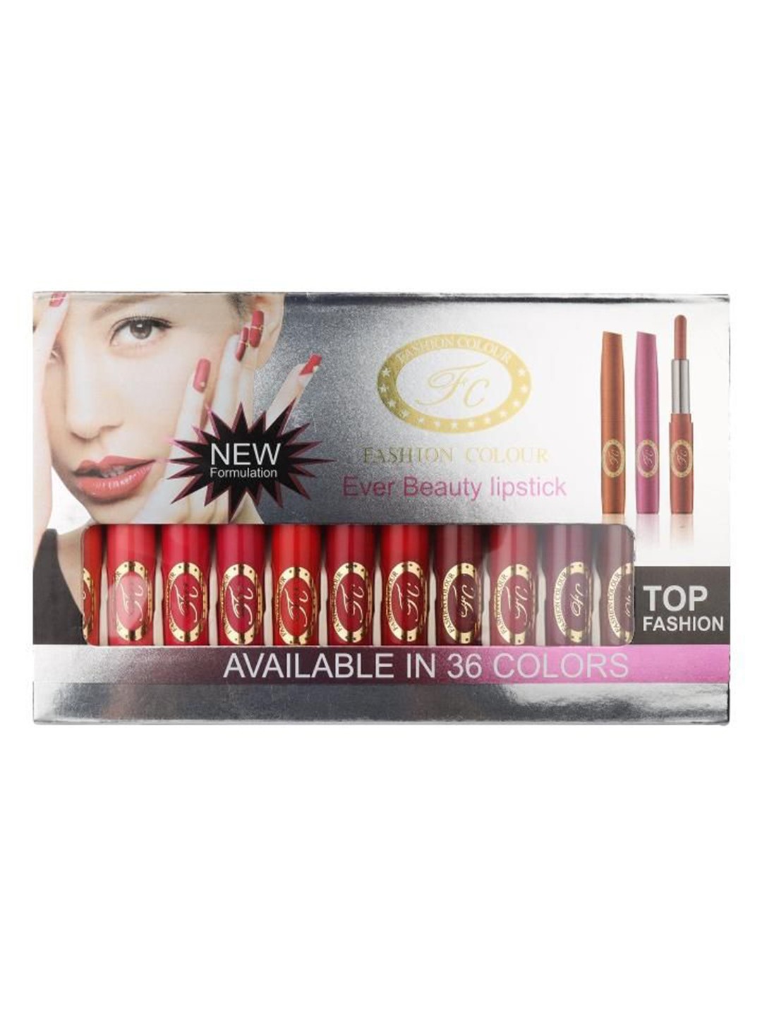 

Fashion Colour Set Of 12 Ever Beauty Lipstick -2g Each, Beige