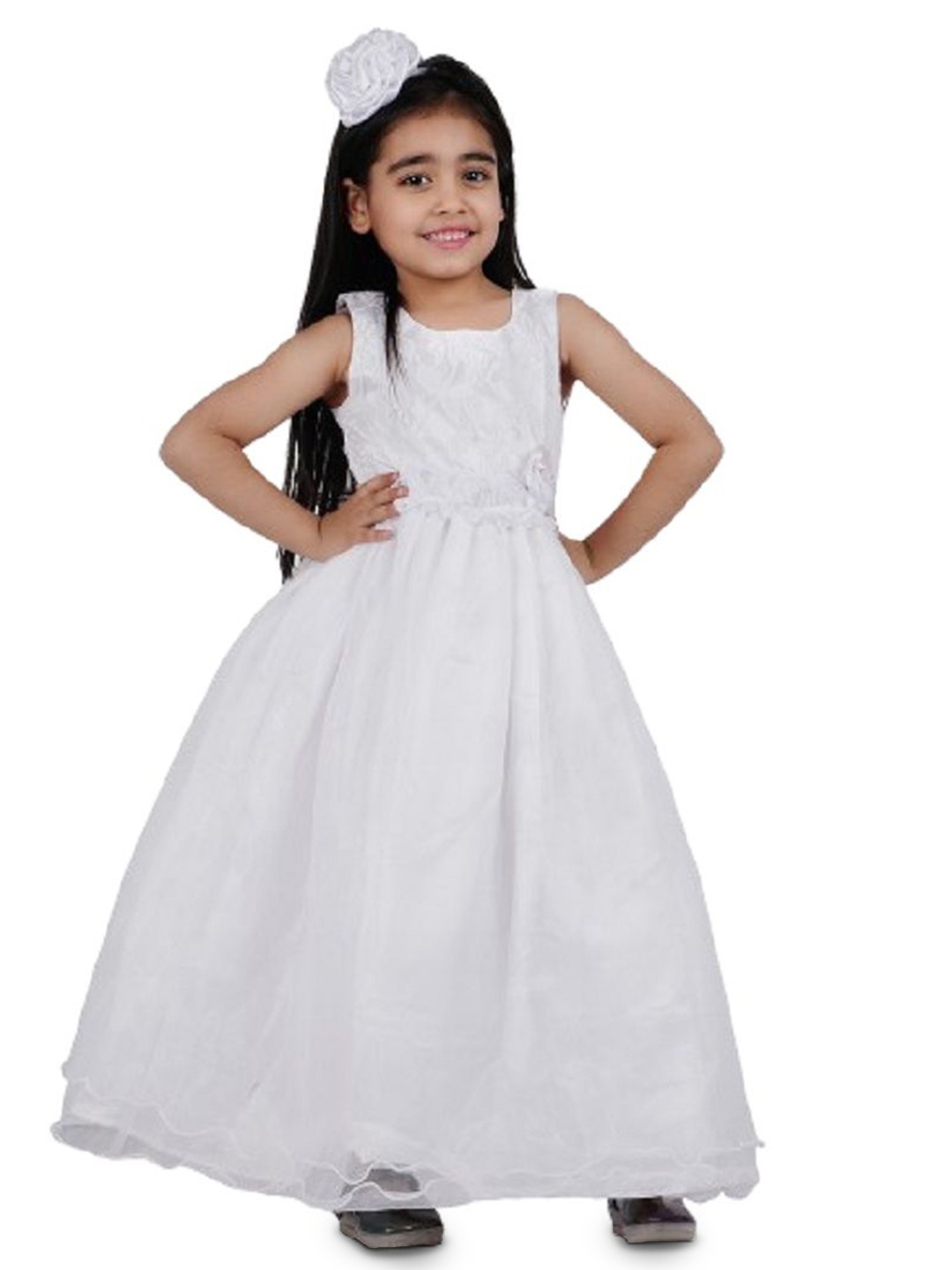 

Wow Princess Net A-Line Maxi Dress, White