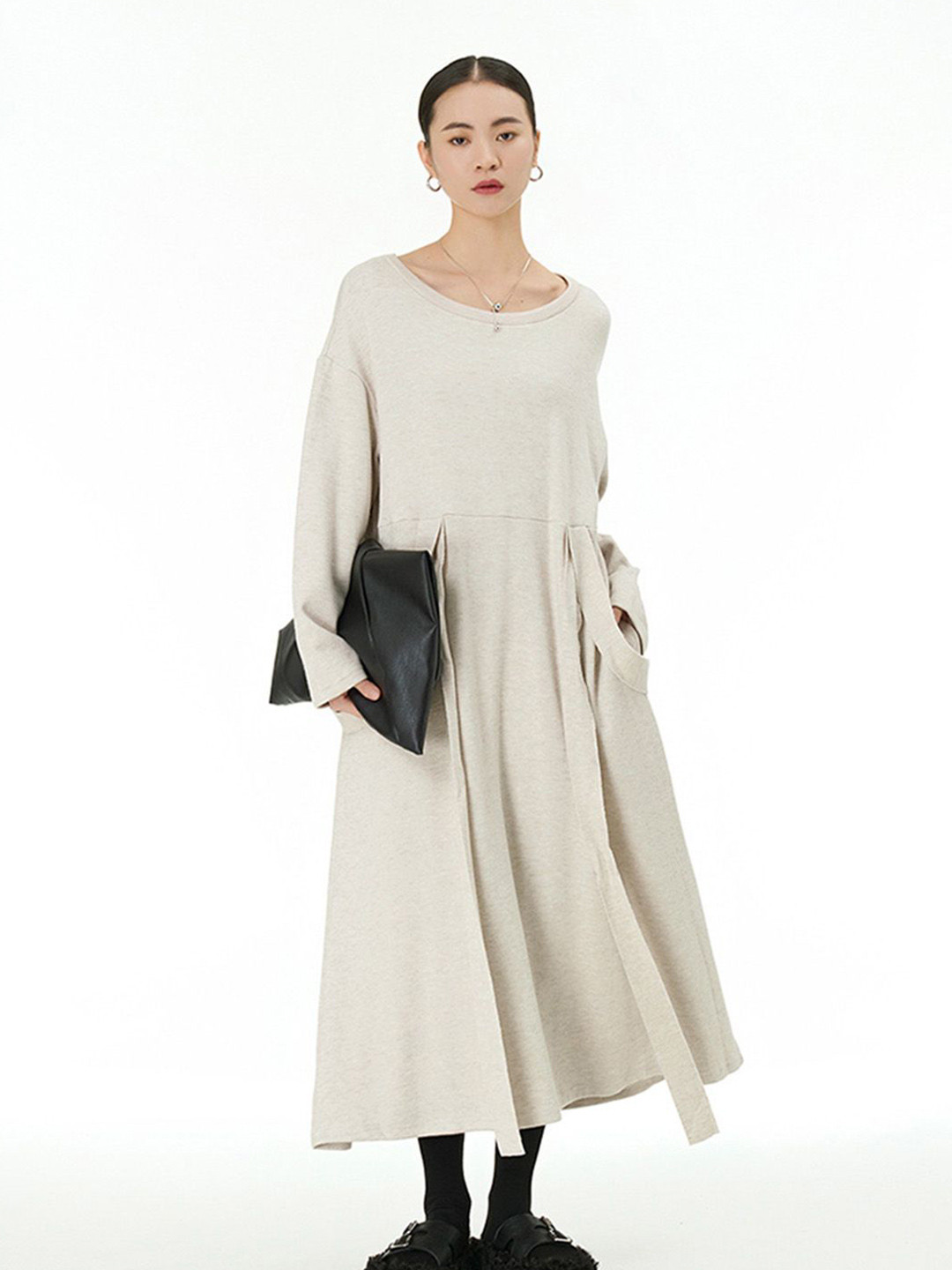 

JC Collection Bell Sleeve Maxi Midi Dress, Beige