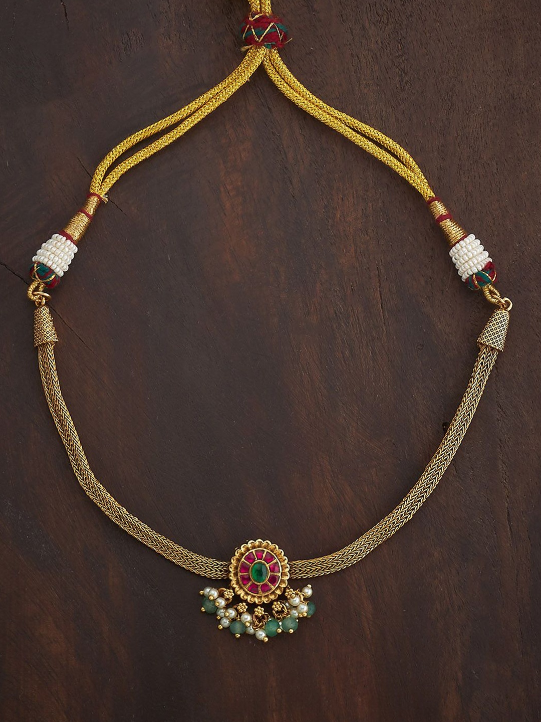 

Kushal's Fashion Jewellery Copper Gold-Plated Antique Necklace