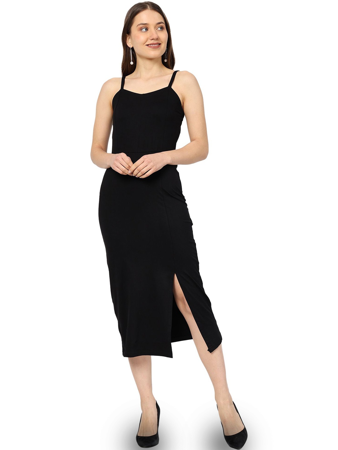 

ROARERS Sheath Midi Dress, Black