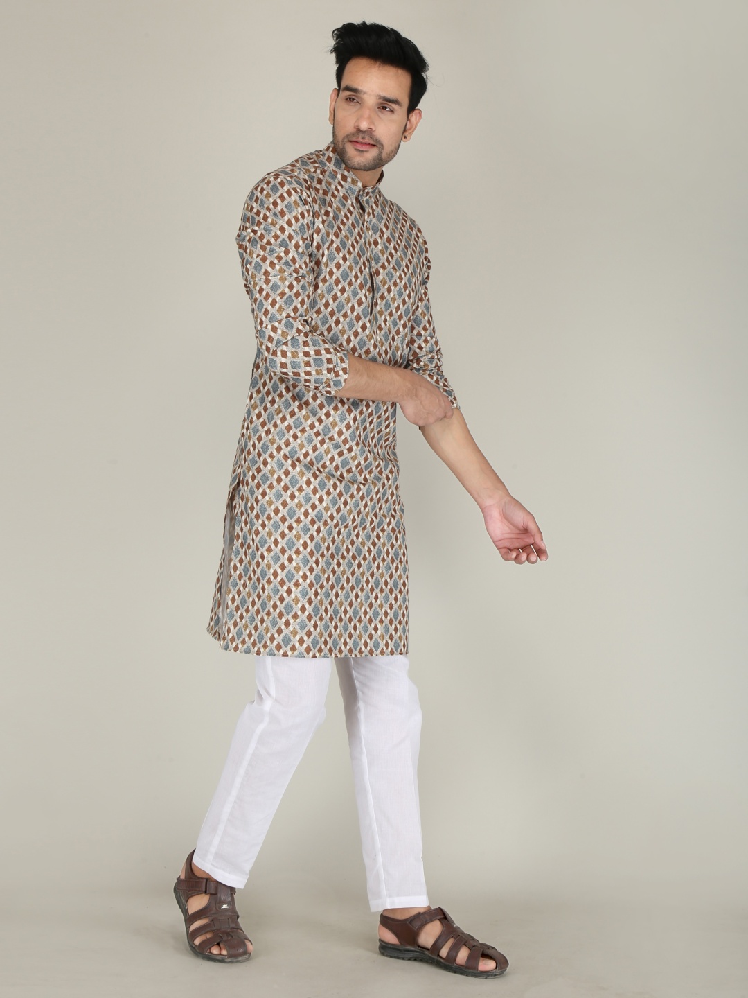 

PulseIQ Men Regular Kurta with Pyjamas, Multi