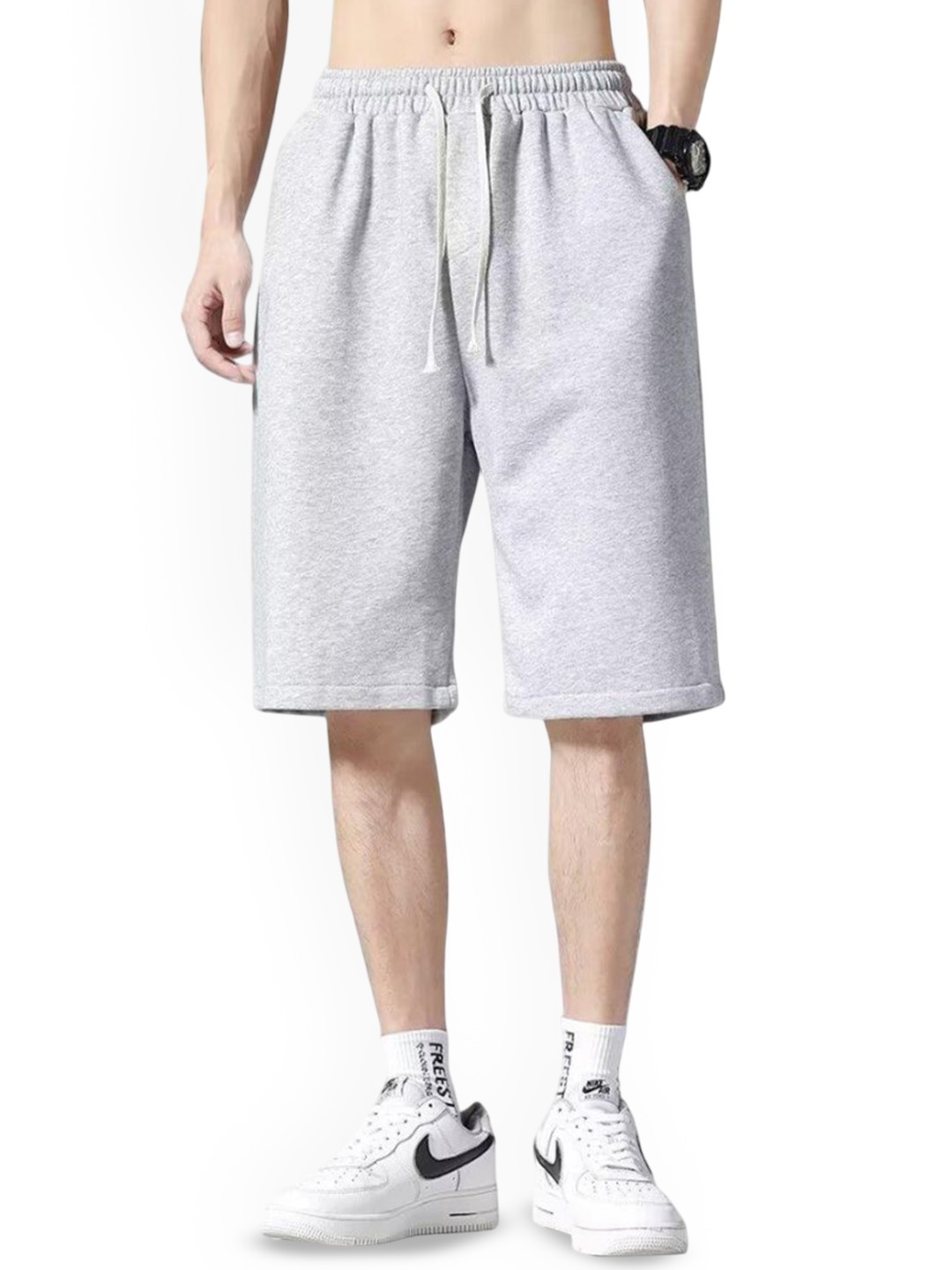 

HERE&NOW Men Loose Fit Shorts, Grey