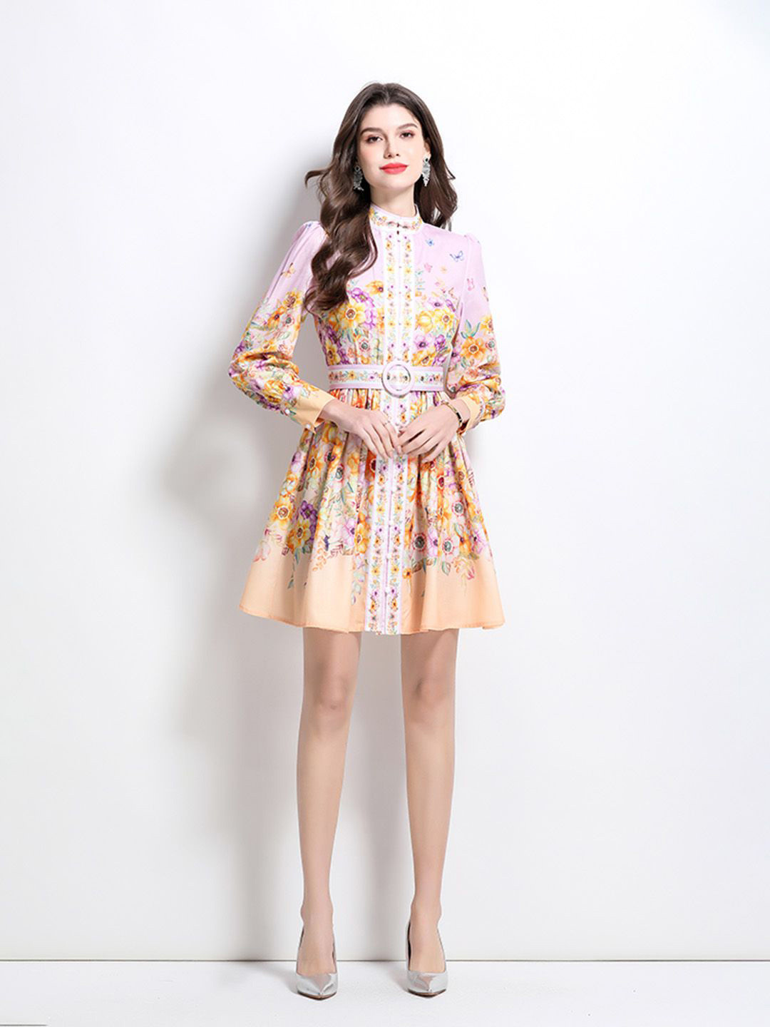 

JC Collection Floral Print Fit & Flare Dress, Pink