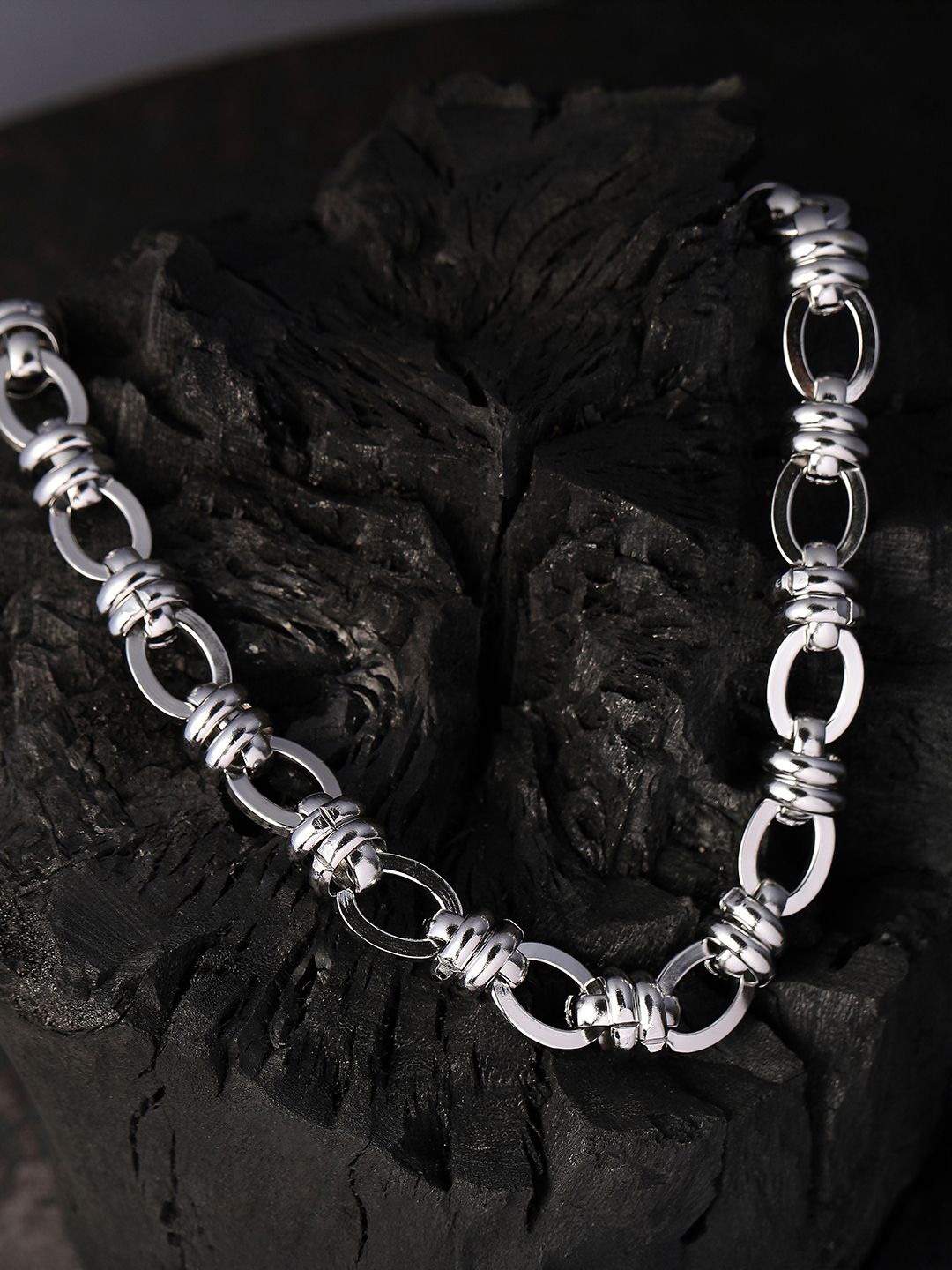 

French Accent Men Silver-Plated Minimal Chain
