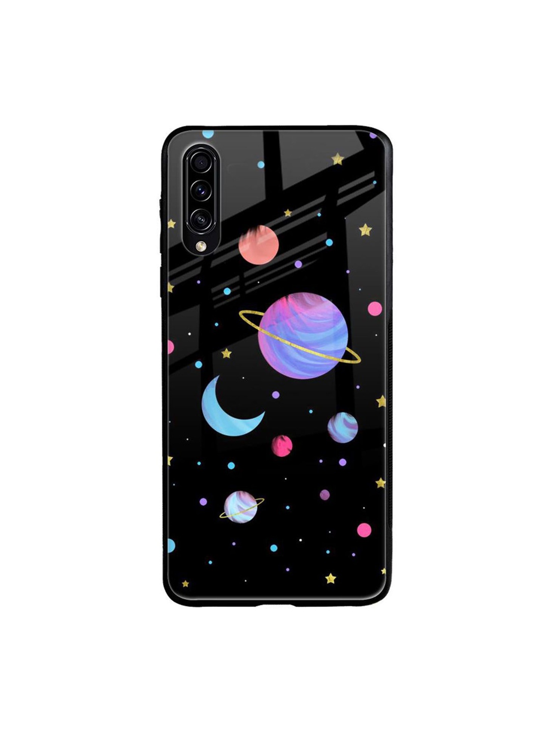 

QRIOH Quirky Printed Samsung Galaxy A70S Back Case Mobile Accessories, Black