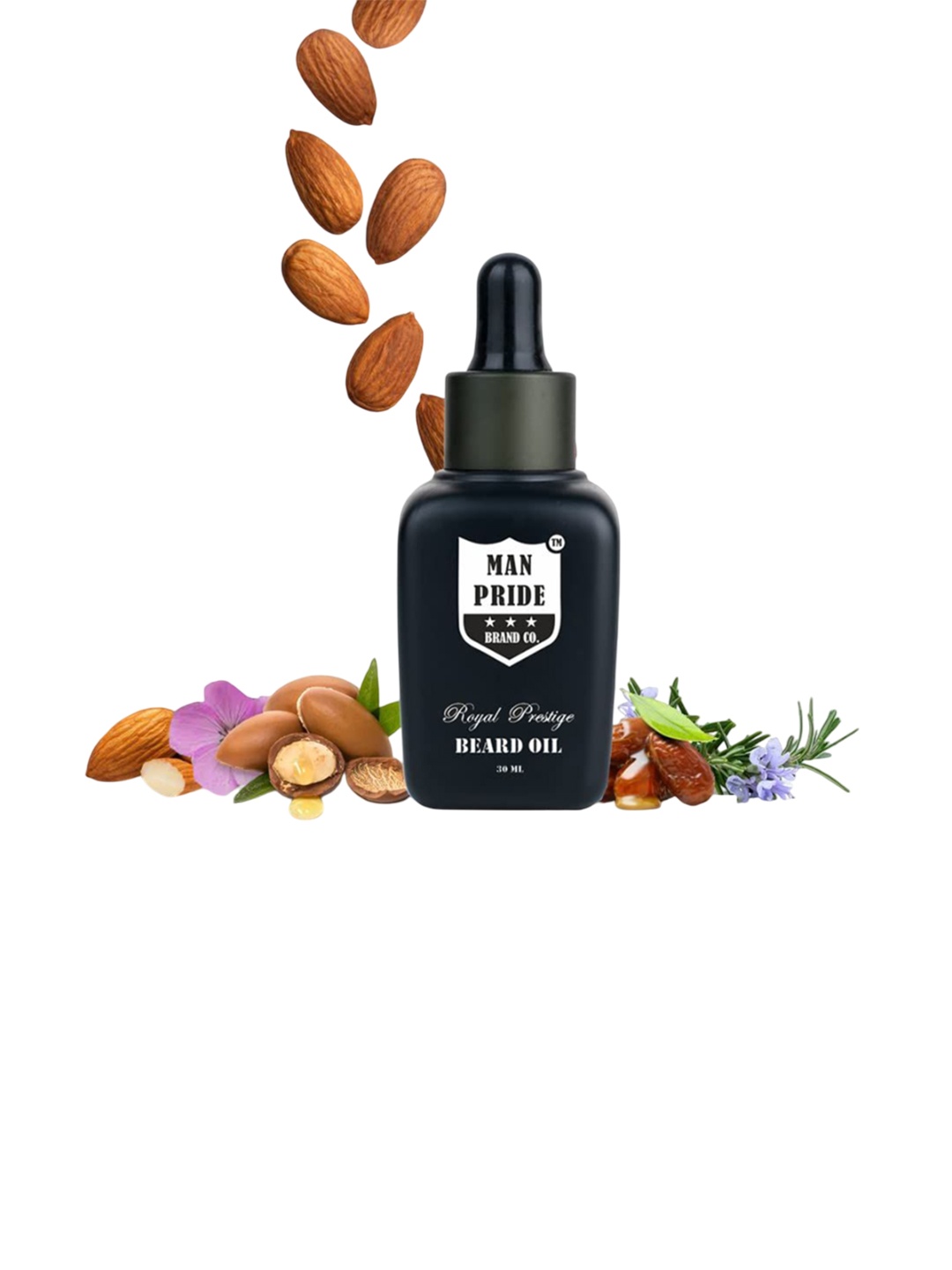 

Man Pride Royal Prestige Argan And Almond Beard Oil - 30 ml, Black