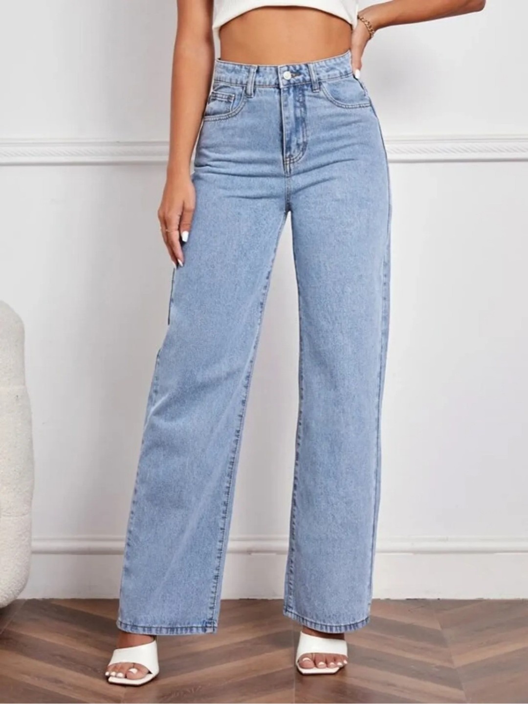 

Metronaut Women Comfort Wide Leg Jeans, Blue