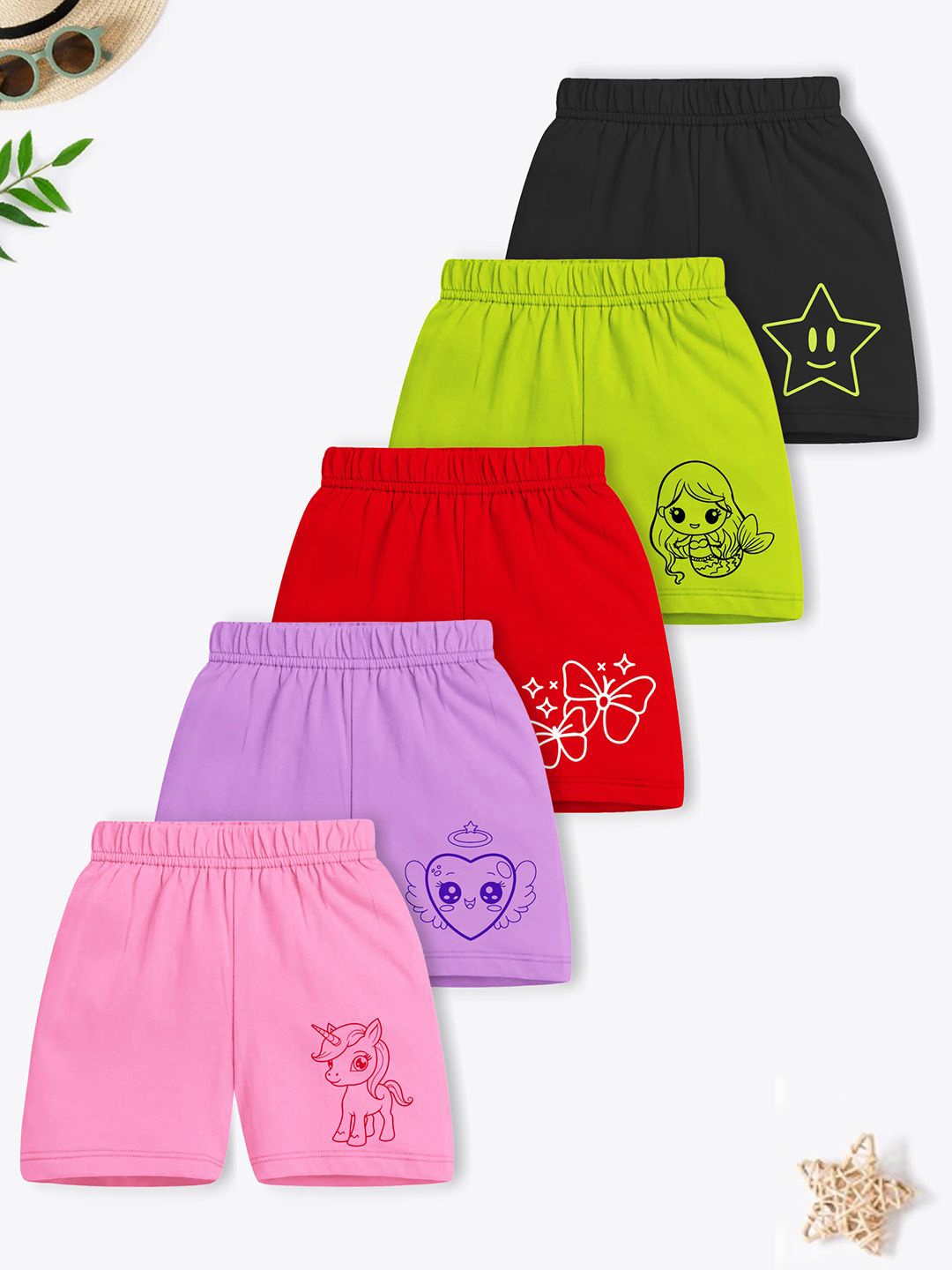 

YK X Trampoline Girls Printed Shorts, Green
