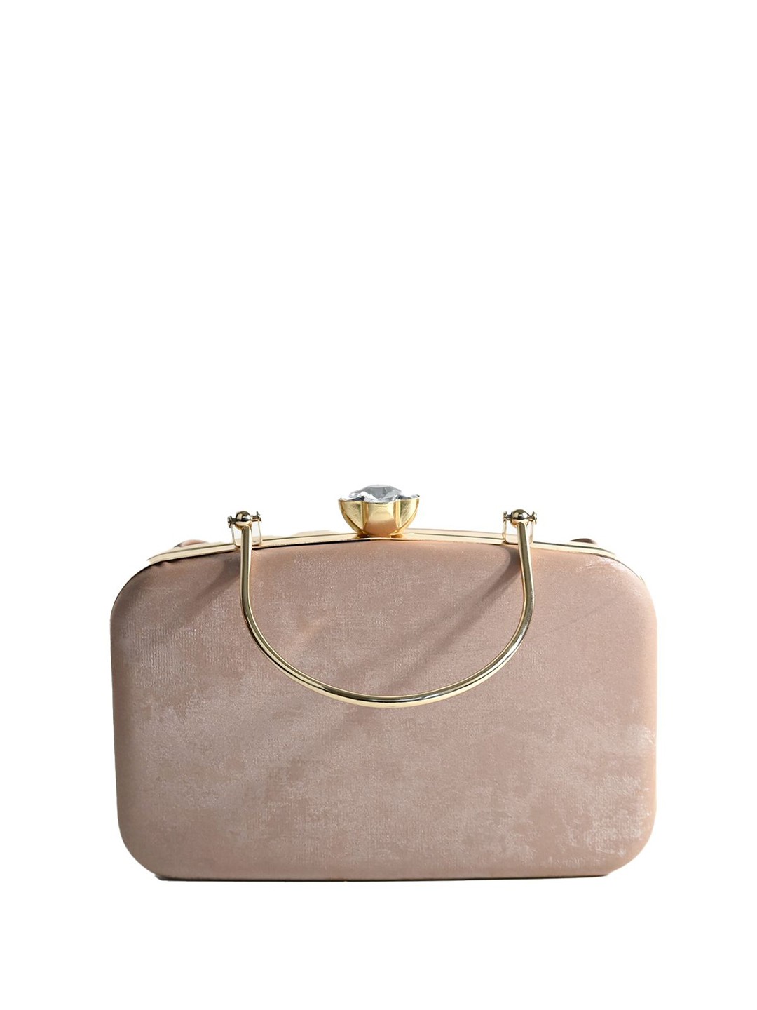 

ODETTE Suede Oversized Structured Handheld Bag, Peach