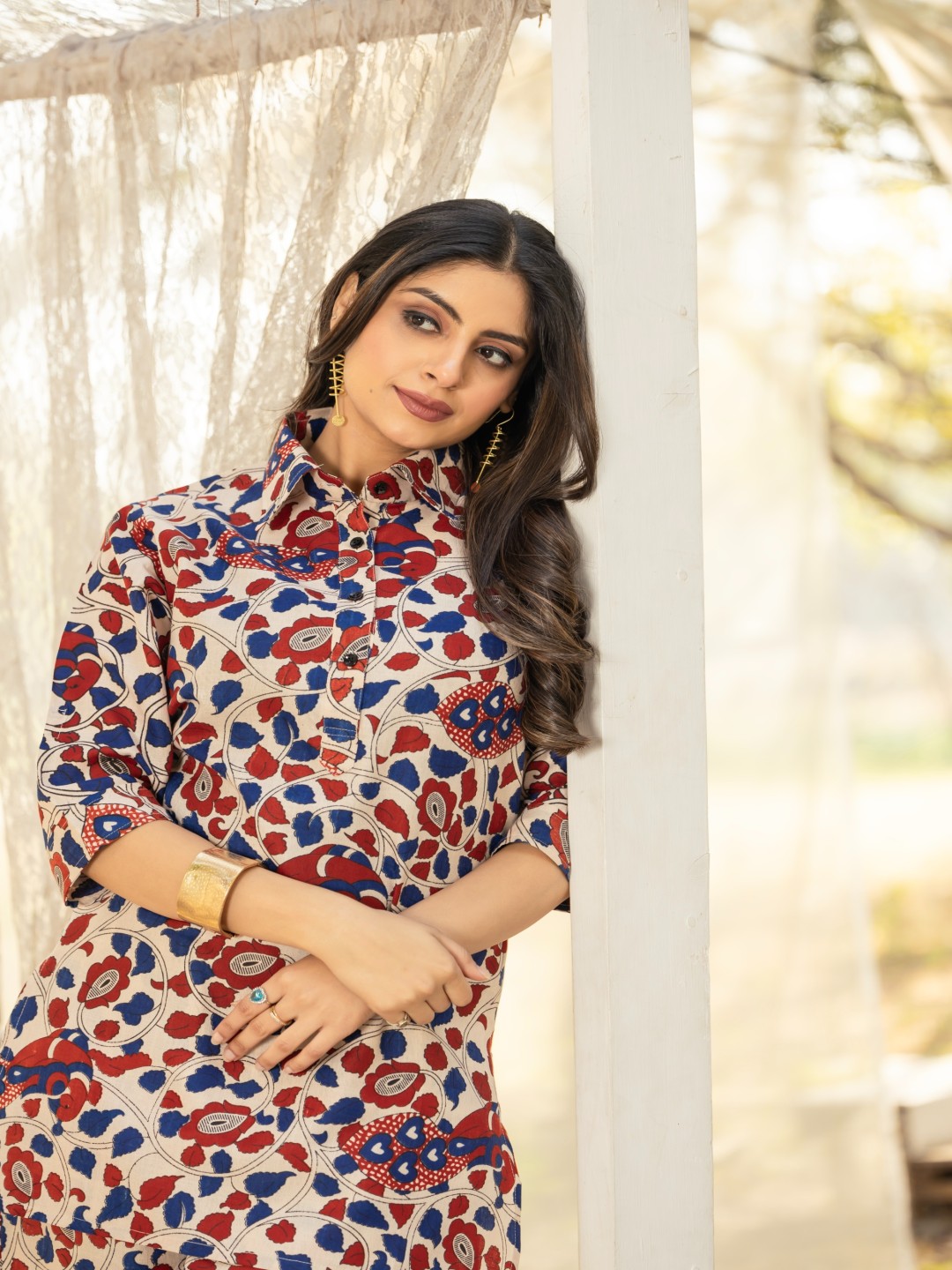 

Anouk Printed Shirt With Trouser Co -Ords, Grey