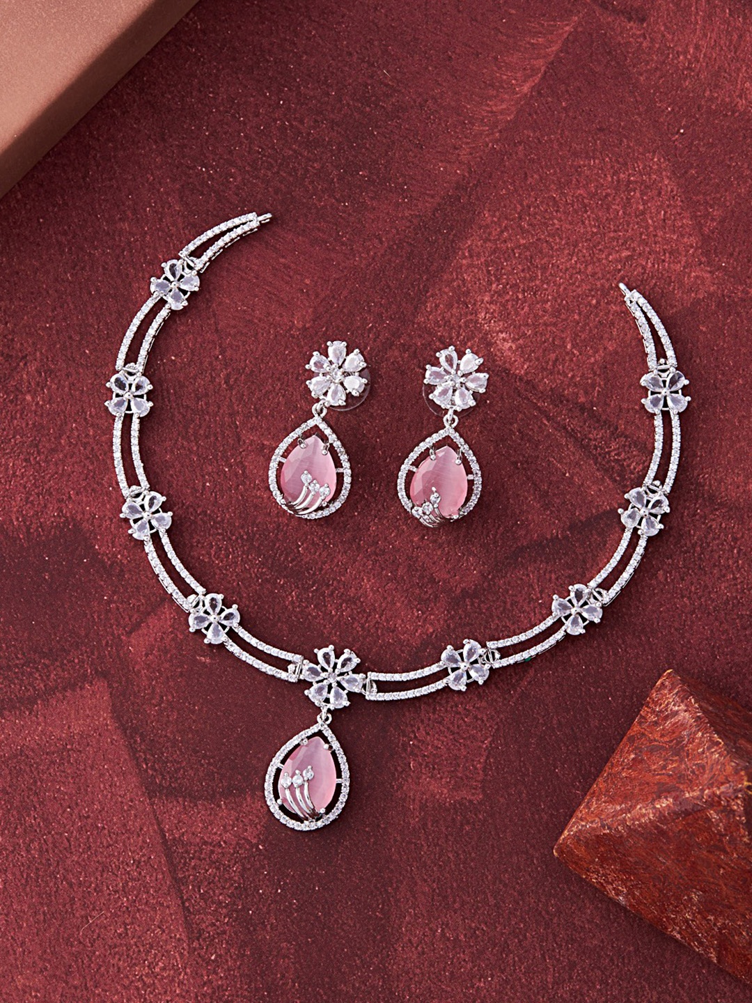 

Feelwhiz Silver Plated AD Studded Jewellry Set