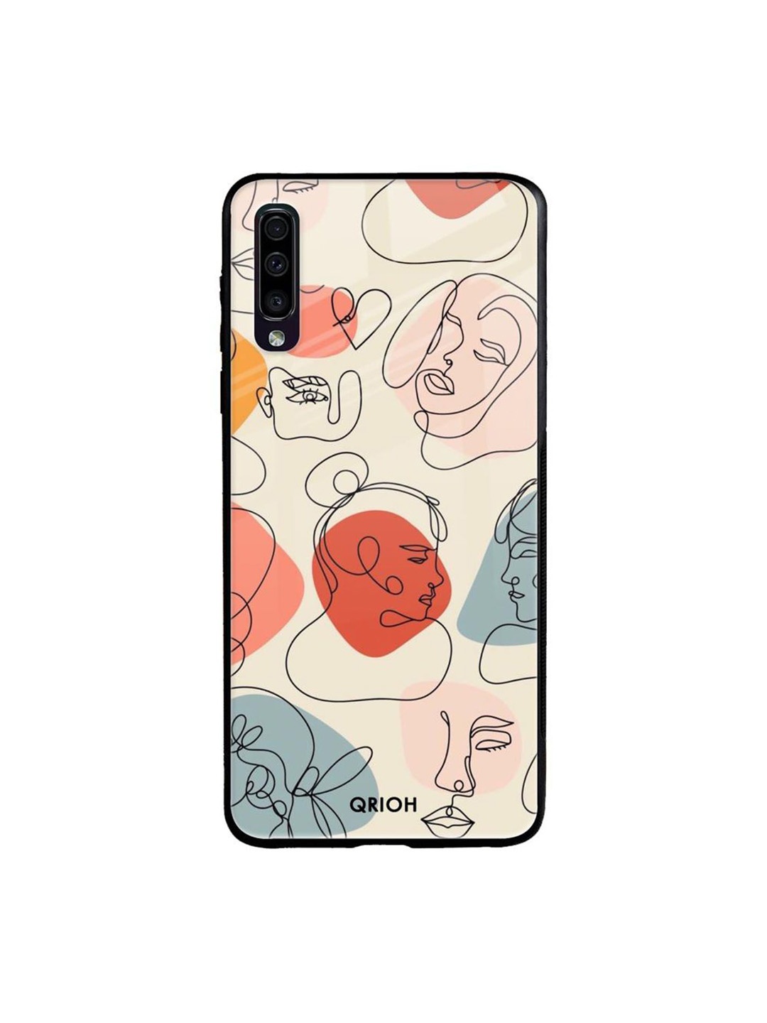 

QRIOH Abstract Printed Samsung Galaxy A70 Back Case Mobile Accessories, Peach