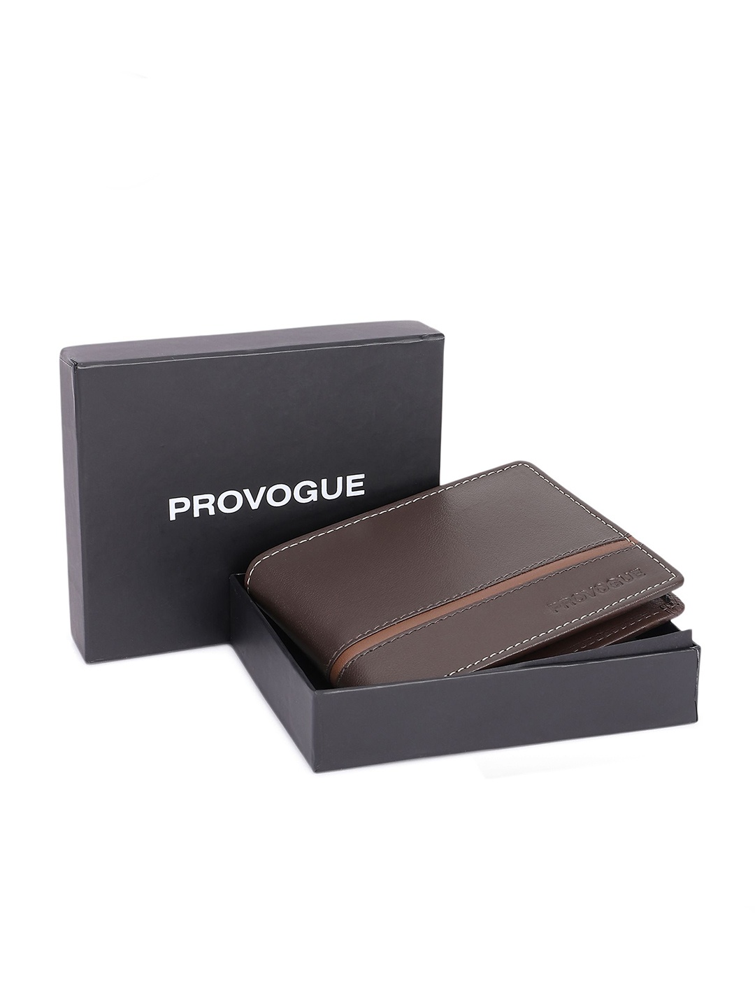 

Provogue Men Leather Two Fold Wallet, Brown