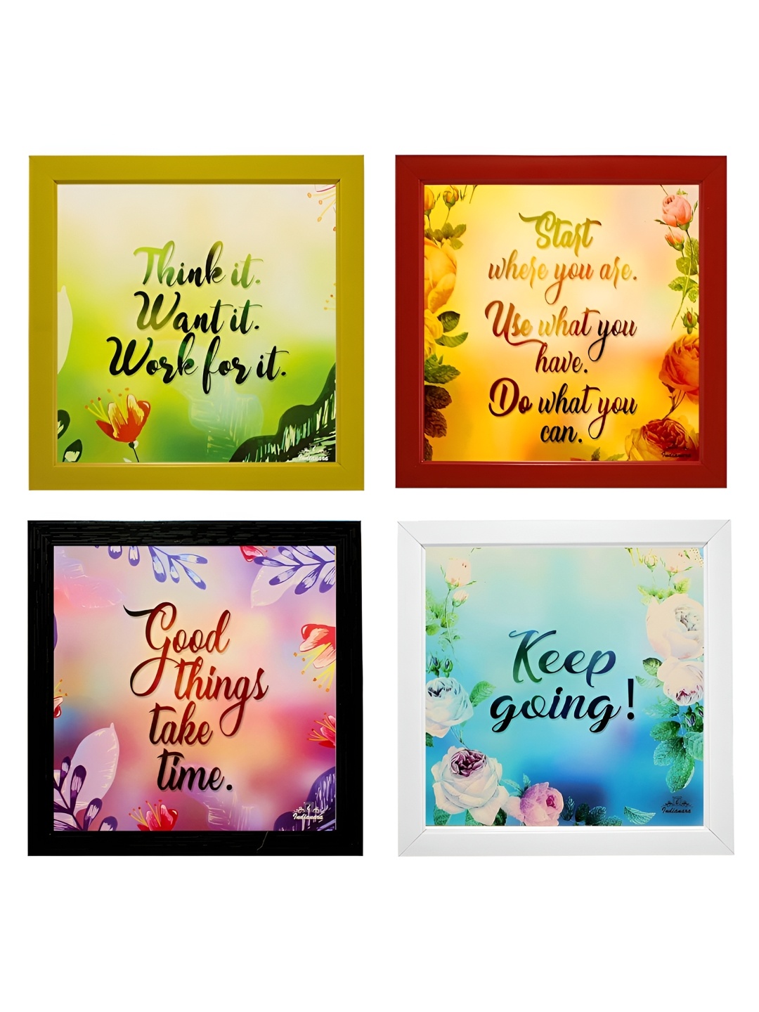 

Indianara Green & Pink 4 Piece Canvas Abstract Wall Paintings